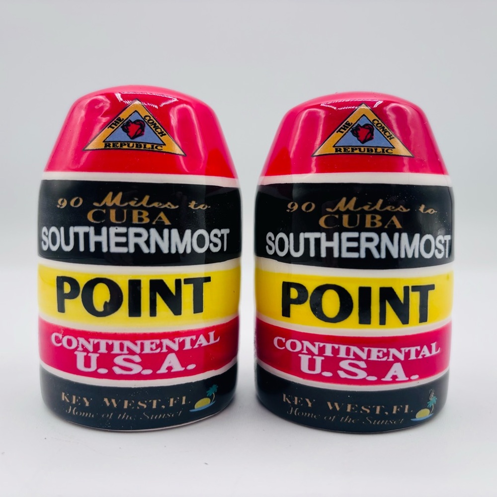 SOLD- Key West Florida Collectible Ceramic Salt & Pepper Shakers Landmark Set